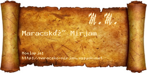 Maracskó Mirjam névjegykártya